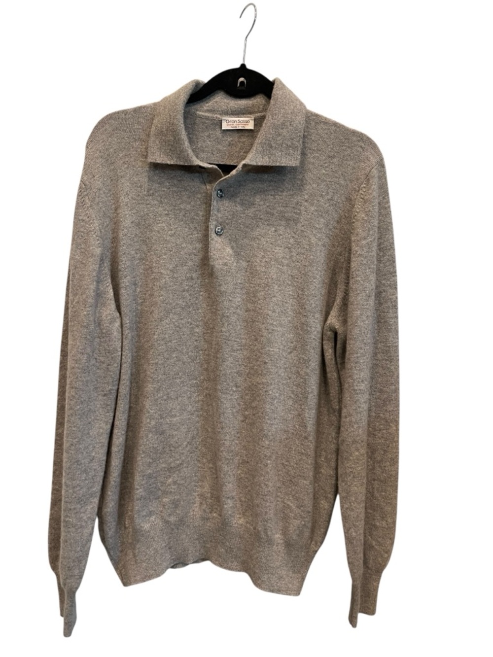 Gran Sasso Men’s Gray Polo Collar cashmere Sweater  Sz:50